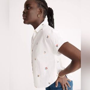 Madewell - V-Neck Pocket Shirt in Cross-Stitch Floral